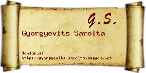 Gyorgyevits Sarolta névjegykártya
